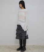 【Flare up】Faye Frill Long Sleeve - White