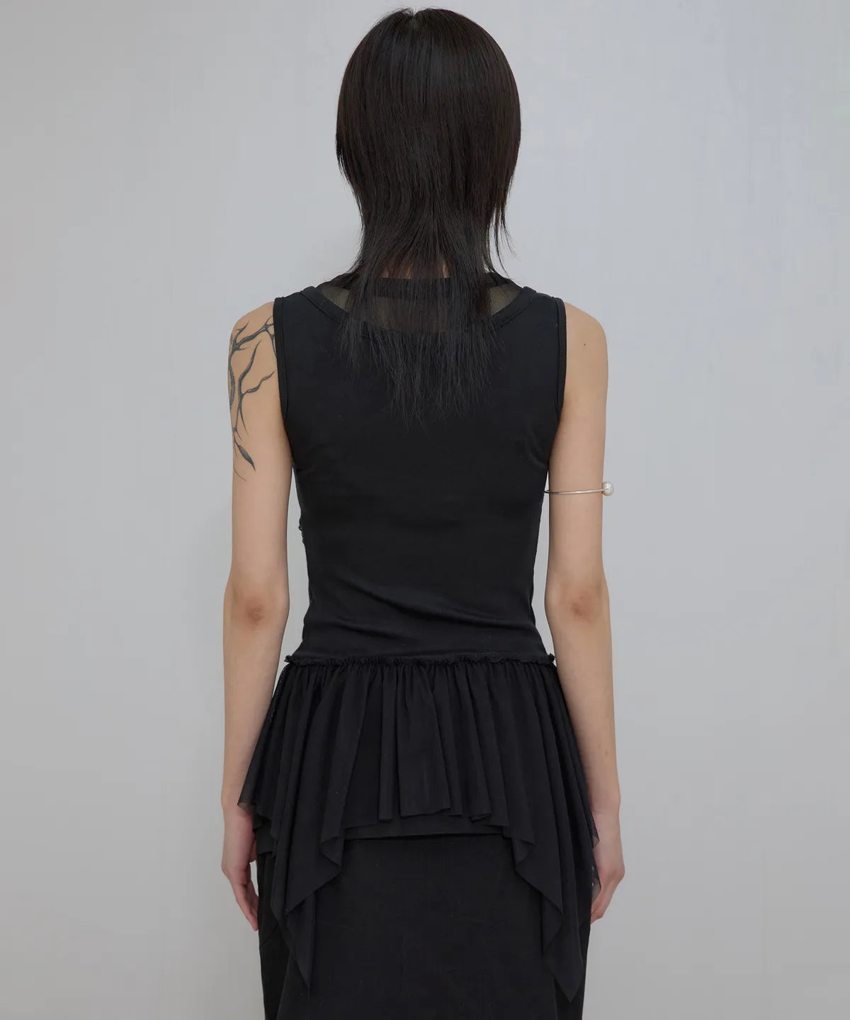 【Flare up】Layered Lace Frill Sleeveless - 3 colors