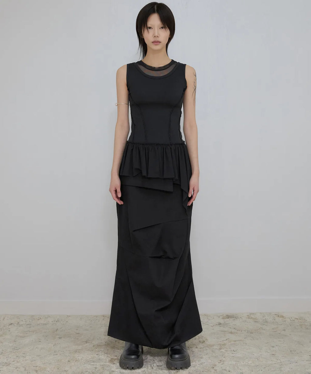 【Flare up】Layered Lace Frill Sleeveless - 3 colors