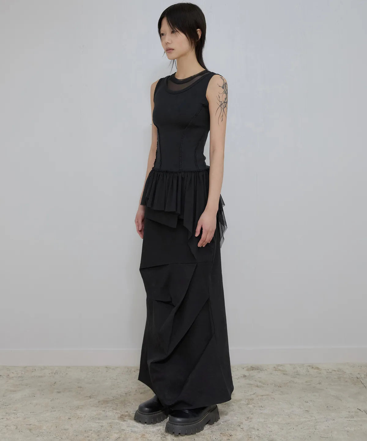 【Flare up】Layered Lace Frill Sleeveless - 3 colors