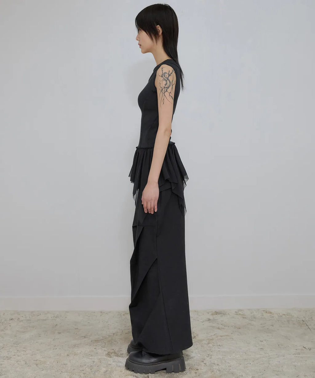【Flare up】Layered Lace Frill Sleeveless - 3 colors