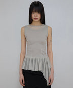 【Flare up】Layered Lace Frill Sleeveless - 3 colors