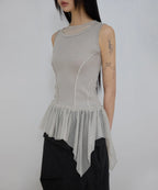 【Flare up】Layered Lace Frill Sleeveless - 3 colors