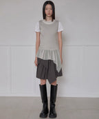 【Flare up】Layered Lace Frill Sleeveless - 3 colors