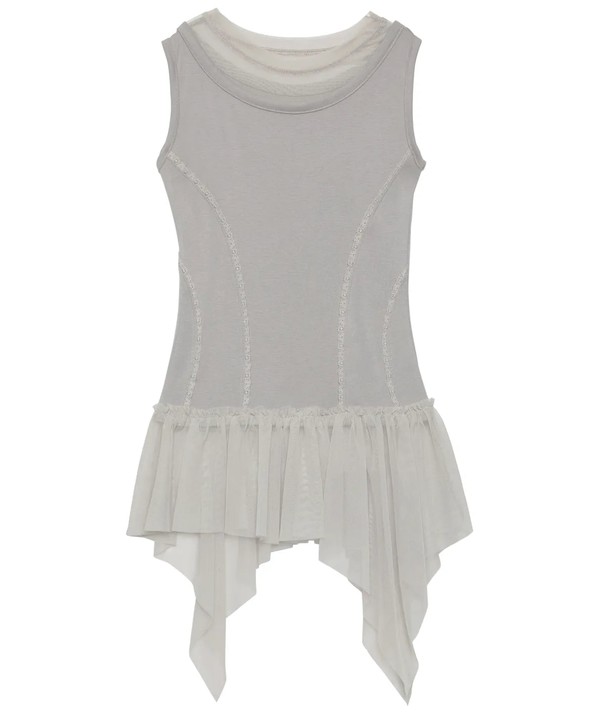 【Flare up】Layered Lace Frill Sleeveless - 3 colors
