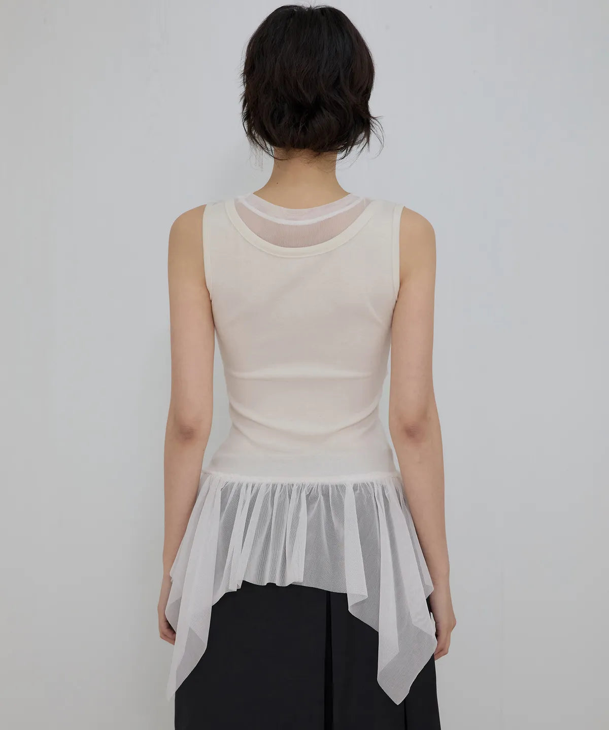 【Flare up】Layered Lace Frill Sleeveless - 3 colors