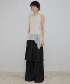 【Flare up】Layered Lace Frill Sleeveless - 3 colors