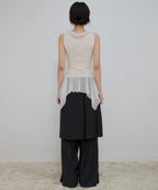 【Flare up】Layered Lace Frill Sleeveless - 3 colors