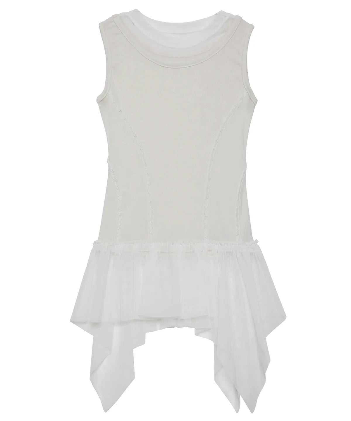 【Flare up】Layered Lace Frill Sleeveless - 3 colors