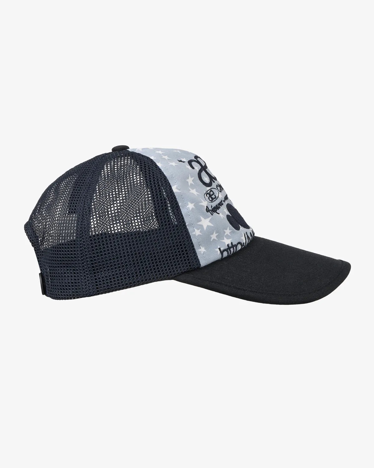 【aeae】WEB LOGO STAR MESH CAP [ BLACK / BLUE ]