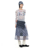 【youthbath】YB x Oliwa Mesh Graphic Stripe Top