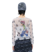 【youthbath】YB x Oliwa Mesh Graphic Stripe Top
