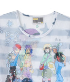 【youthbath】YB x Oliwa Mesh Graphic Stripe Top