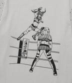 【niceghostclub】  wrestling star tee [ grey / brown ]