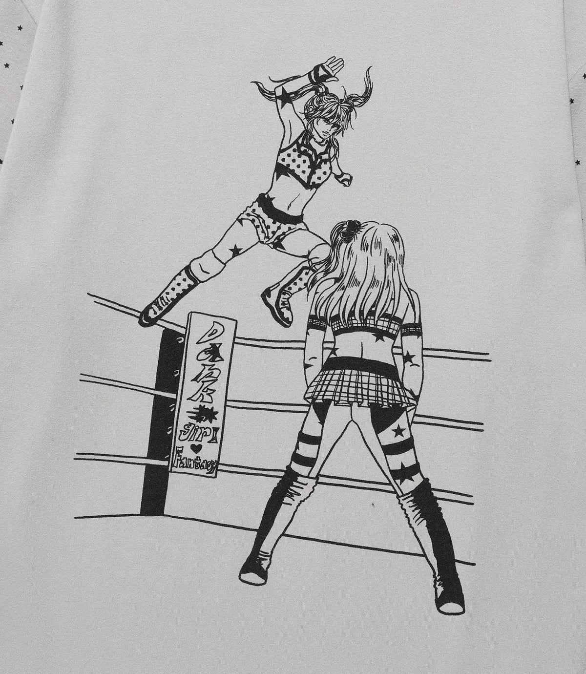 【niceghostclub】  wrestling star tee [ grey / brown ]
