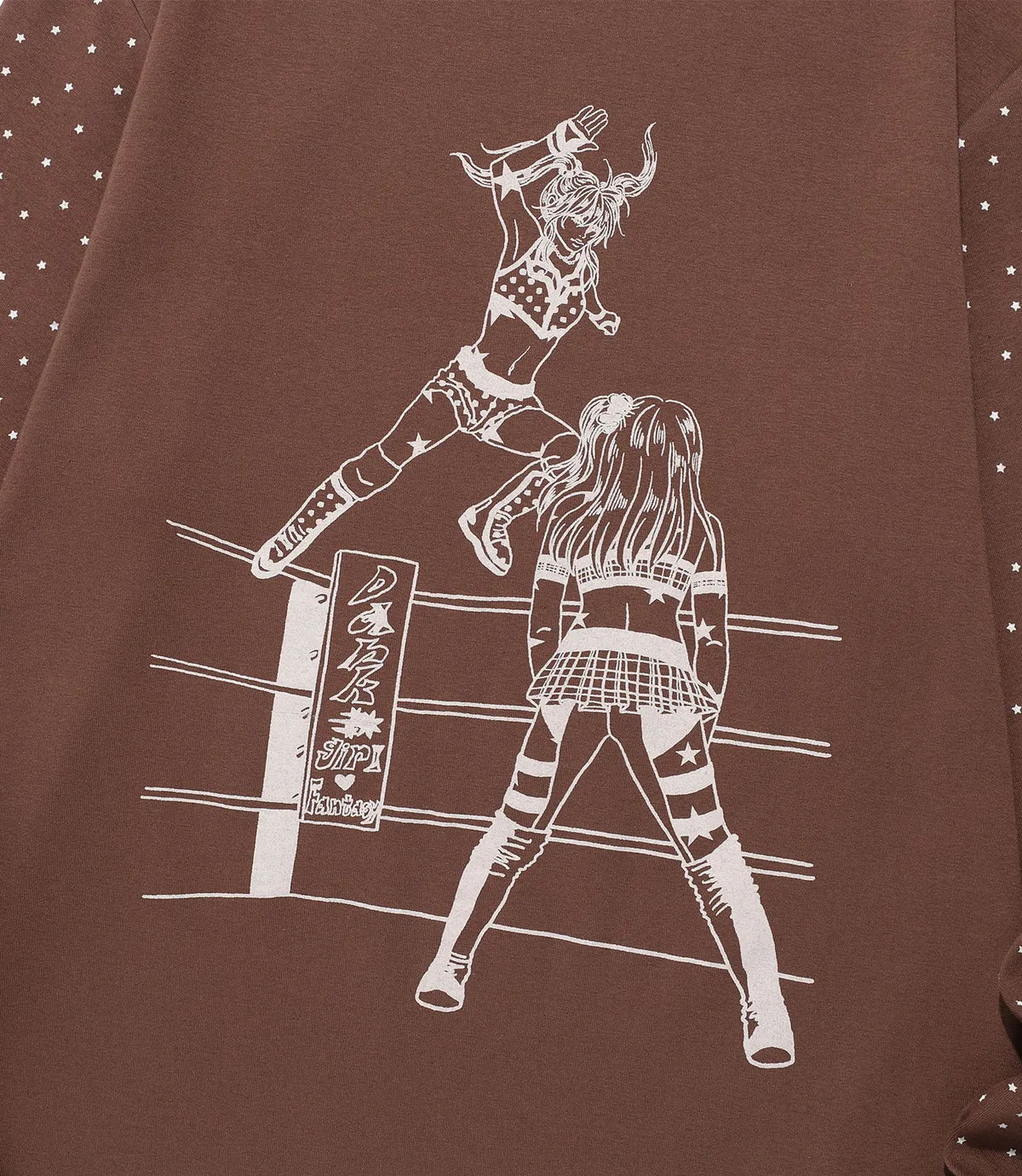 【niceghostclub】  wrestling star tee [ grey / brown ]
