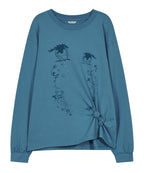 【typeservice】Cry Eyes Ruched Stripe Top [Blue / Yellow]