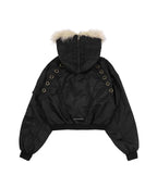 【Fancy Club】EYELET FUR MA-1 JACKET - 4 colors