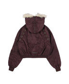【Fancy Club】EYELET FUR MA-1 JACKET - 4 colors