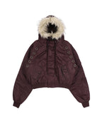 【Fancy Club】EYELET FUR MA-1 JACKET - 4 colors