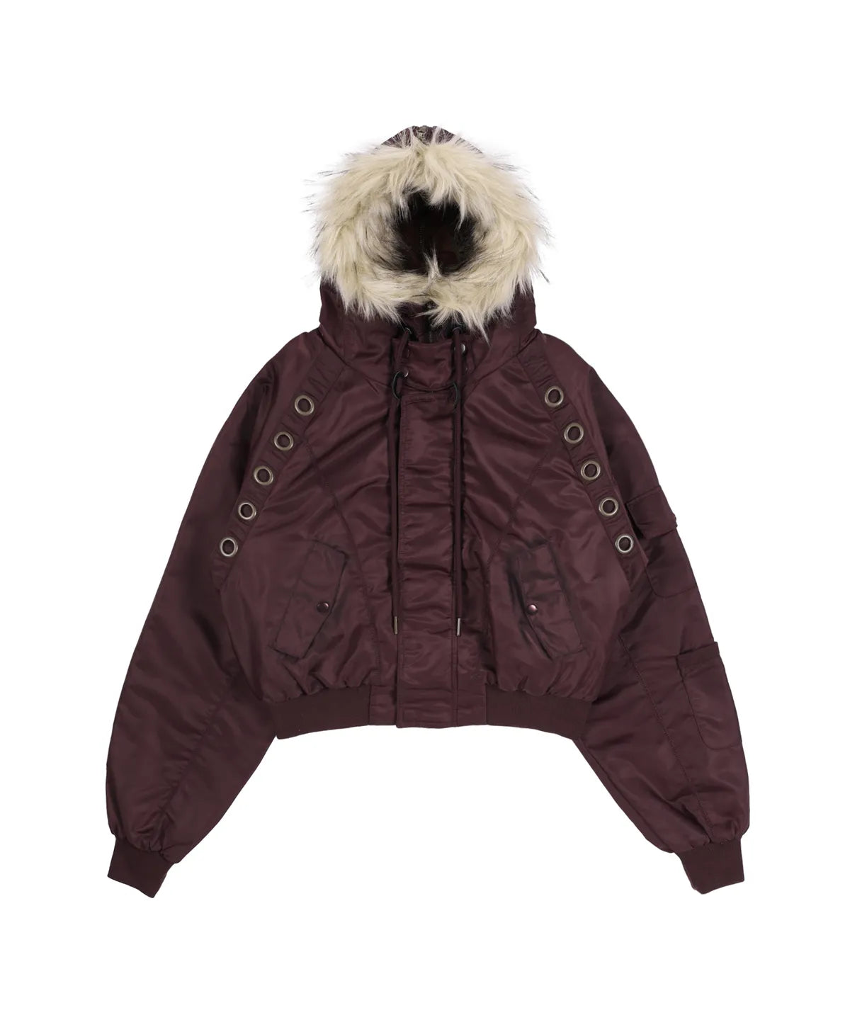 【Fancy Club】EYELET FUR MA-1 JACKET - 4 colors