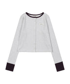 【Fancy Club】AIRY BUTTON CARDIGAN [Melange / Beige / Gray]