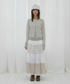 【Fancy Club】AIRY BUTTON CARDIGAN [Melange / Beige / Gray]