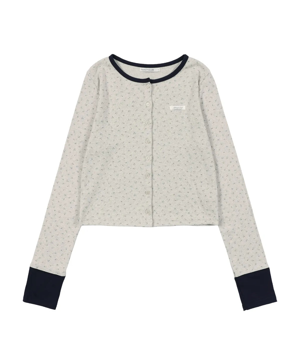 【Fancy Club】AIRY BUTTON CARDIGAN [Melange / Beige / Gray]