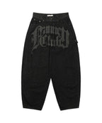 【Fancy Club】 TOOTH JAM WIDE DENIM PANTS [Black / Green]