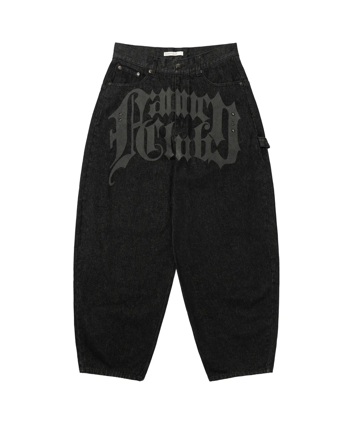 【Fancy Club】 TOOTH JAM WIDE DENIM PANTS [Black / Green]