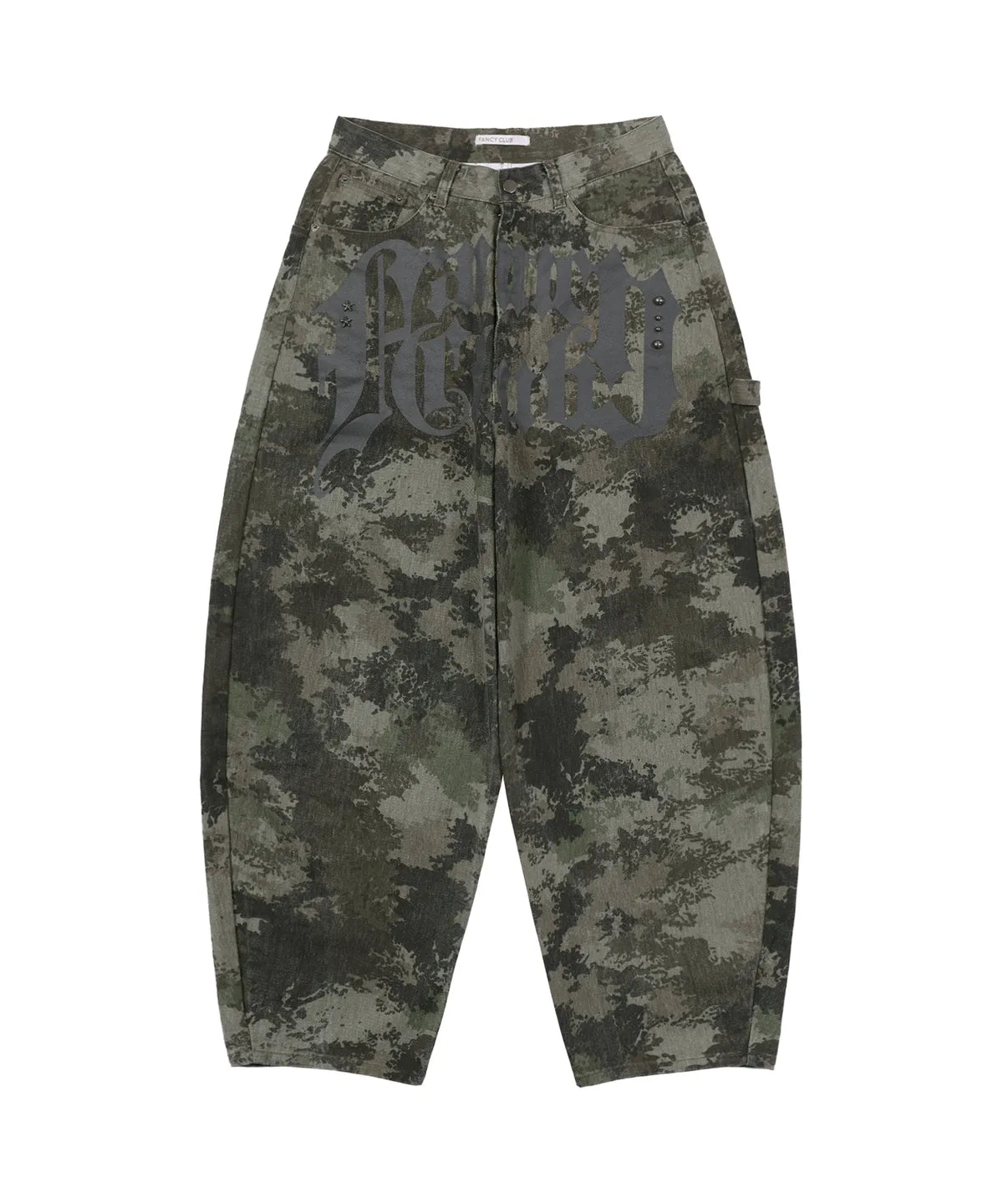 【Fancy Club】 TOOTH JAM WIDE DENIM PANTS [Black / Green]