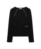 【Fancy Club】 MOVE BUTTON LONG SLEEVE [ White / Blue / Black]