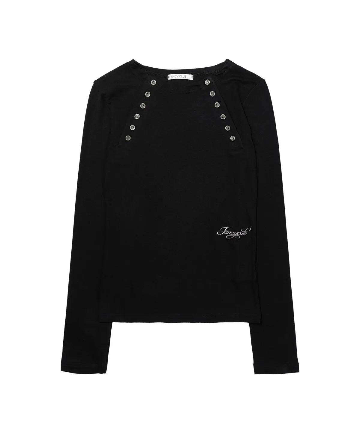 【Fancy Club】 MOVE BUTTON LONG SLEEVE [ White / Blue / Black]