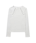 【Fancy Club】 MOVE BUTTON LONG SLEEVE [ White / Blue / Black]