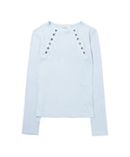 【Fancy Club】 MOVE BUTTON LONG SLEEVE [ White / Blue / Black]