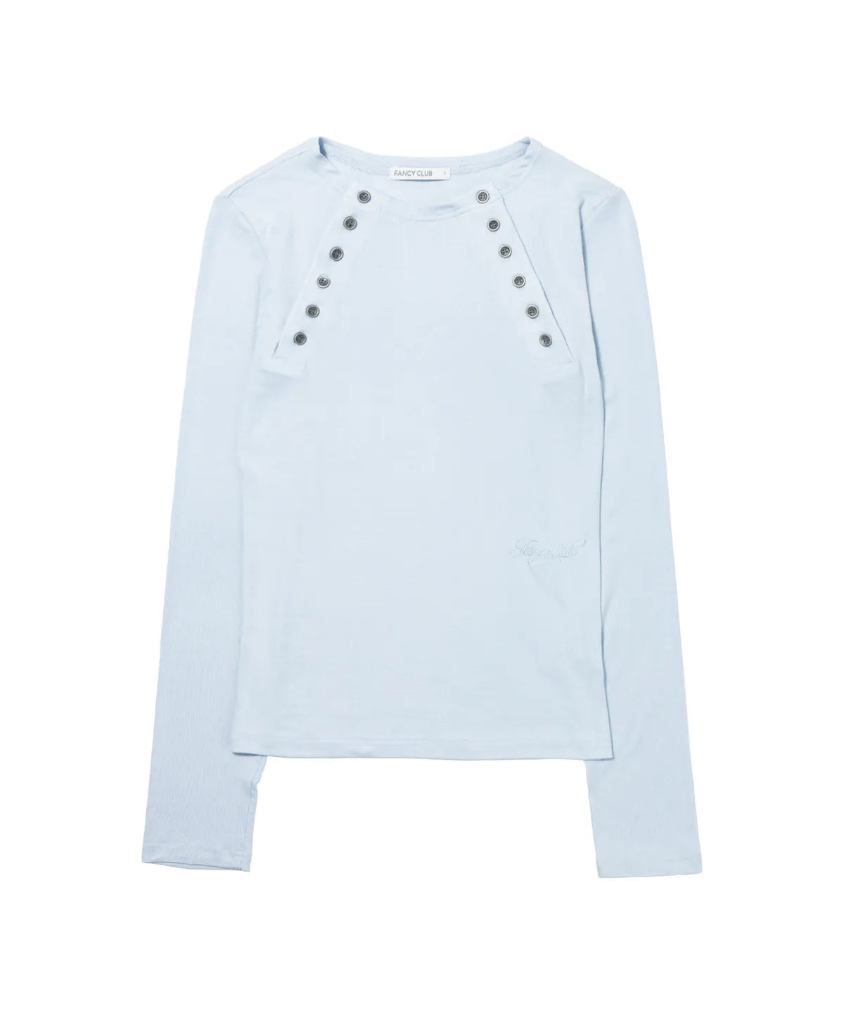 【Fancy Club】 MOVE BUTTON LONG SLEEVE [ White / Blue / Black]