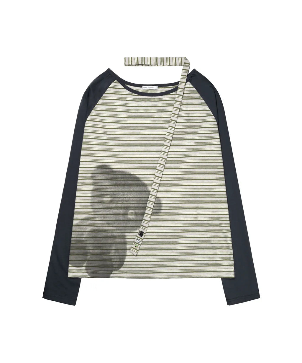 【Fancy Club】MY BEAR OFF-SHOULDER [Pink / Blue]