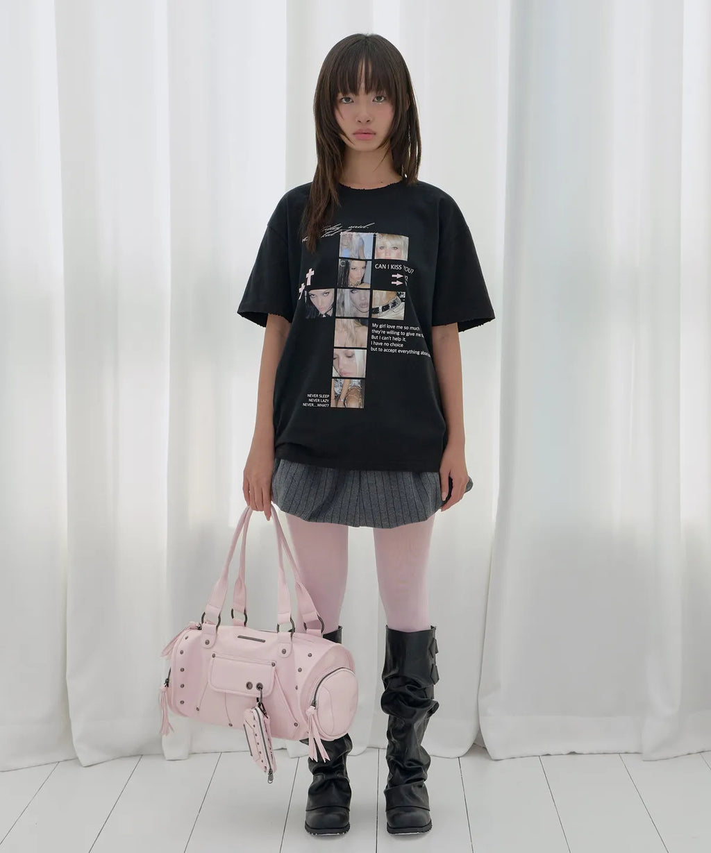 【Fancy Club】 DAMAGE FEARLESS TEE [White / Charcoal / Black]