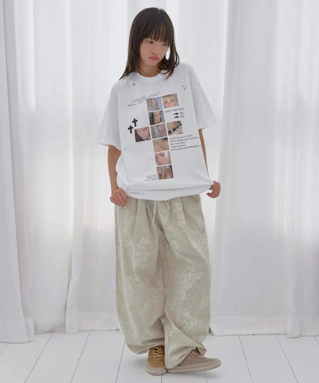 【Fancy Club】 DAMAGE FEARLESS TEE [White / Charcoal / Black]