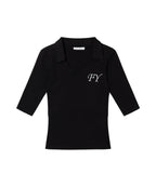 【Fancy Club】SOFT FANCY COLLAR TOP [Pink / Black]