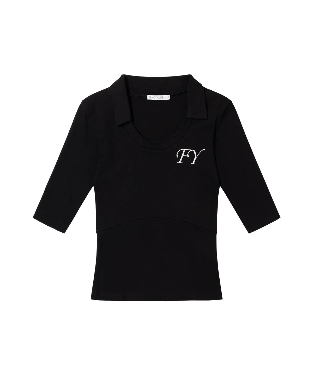 【Fancy Club】SOFT FANCY COLLAR TOP [Pink / Black]