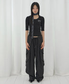 【Fancy Club】SOFT FANCY COLLAR TOP [Pink / Black]