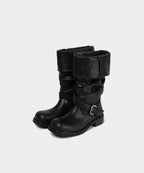 【KHIHO】RAVEN FOLDABLE BUCKLE BOOTS [ Black / Grey / Brown ]