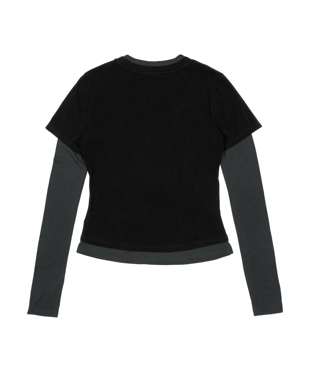 【TCM】 layered button long sleeve - 2 colors