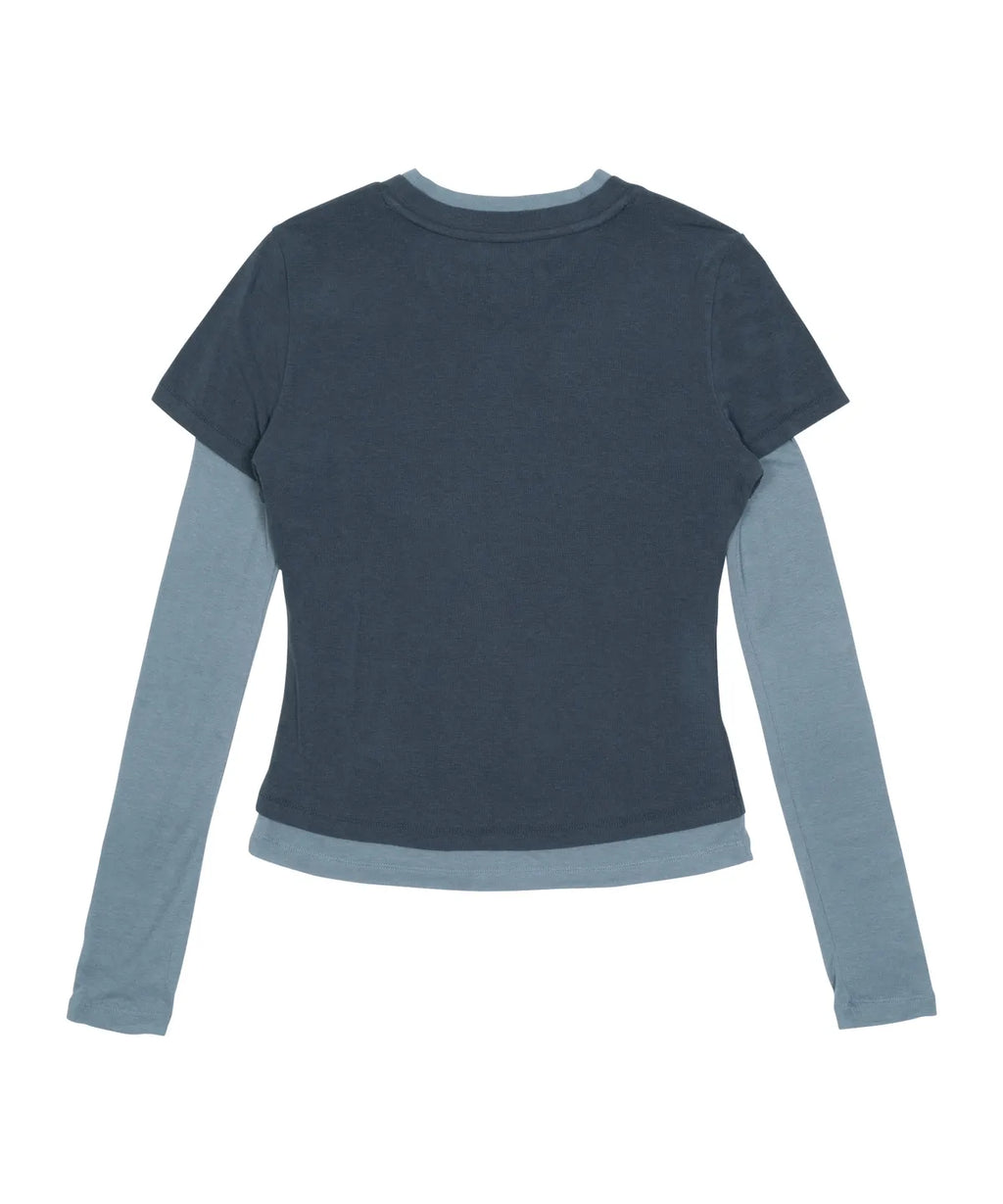 【TCM】 layered button long sleeve - 2 colors