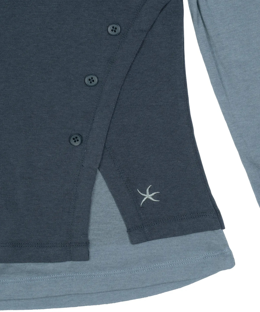 【TCM】 layered button long sleeve - 2 colors