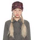 【youthbath】Corsage Checked Beanie - brown