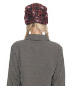 【youthbath】Corsage Checked Beanie - brown
