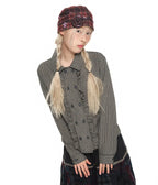【youthbath】Corsage Checked Beanie - brown