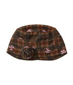 【youthbath】Corsage Checked Beanie - brown